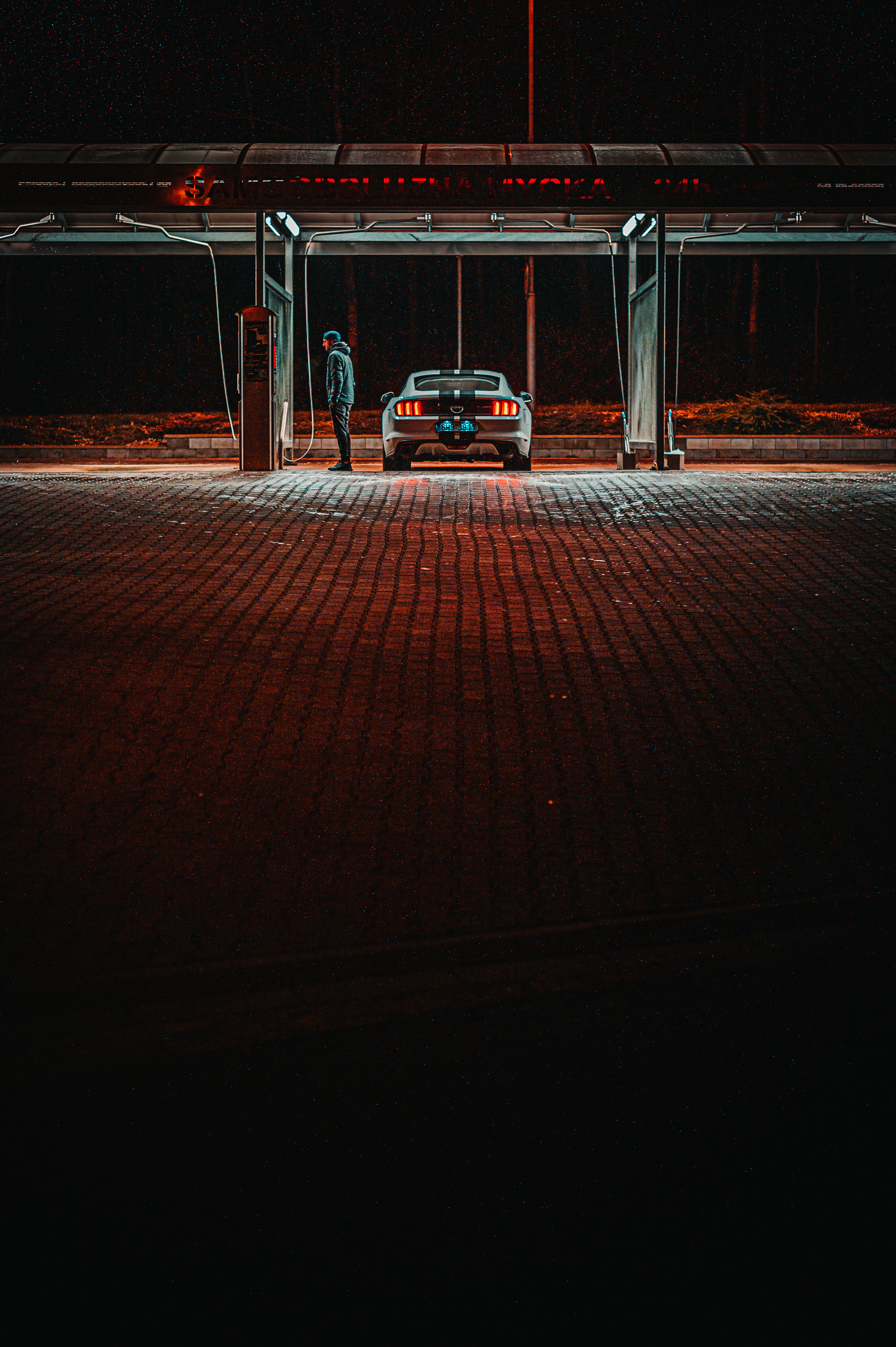 Station-service américaine de nuit