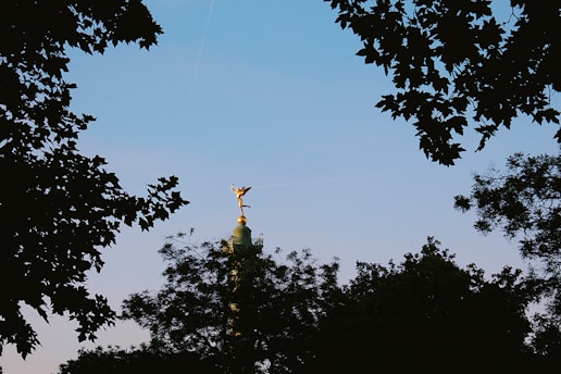 gold-colored angel statue