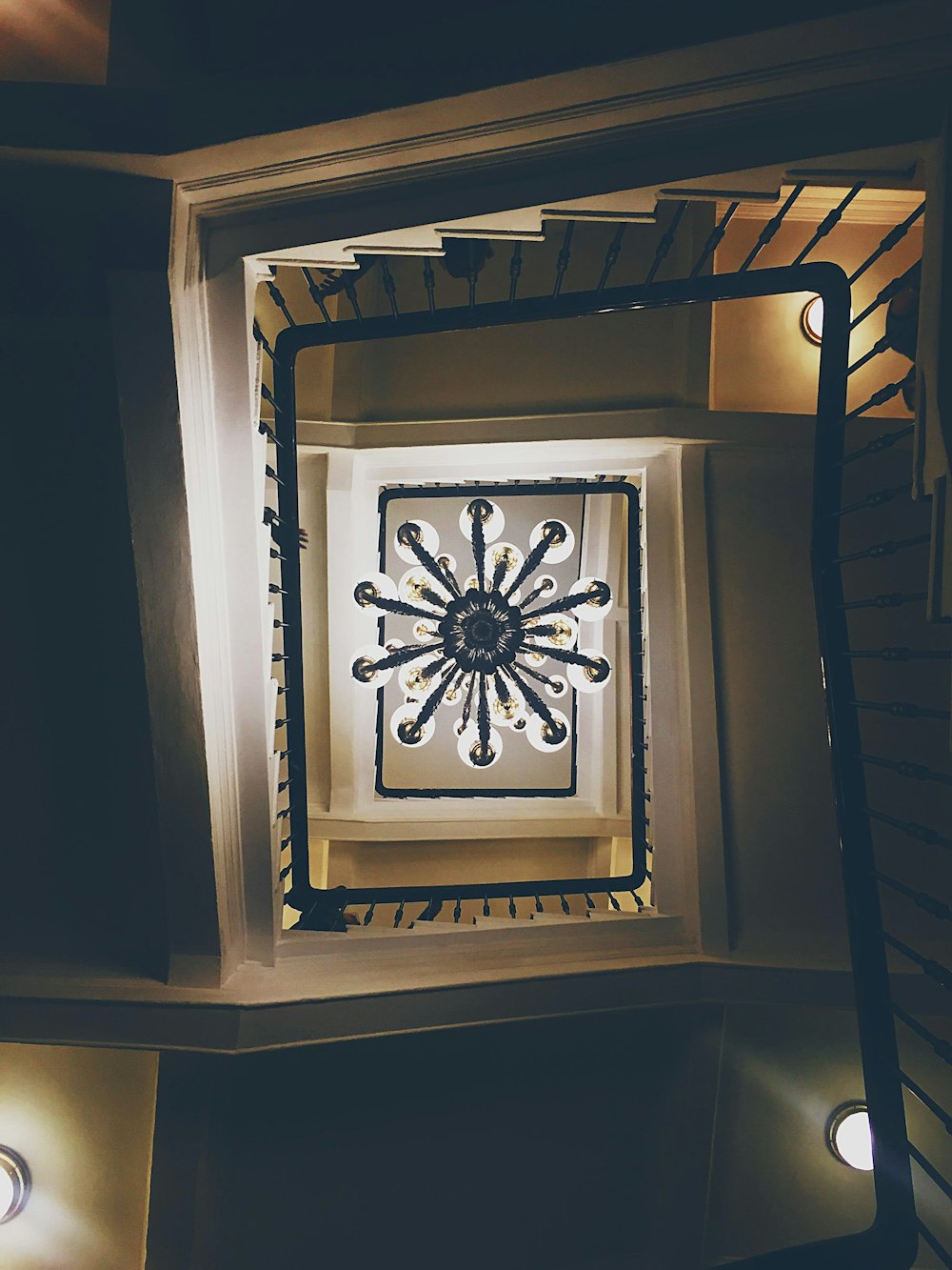 black and clear chandelier