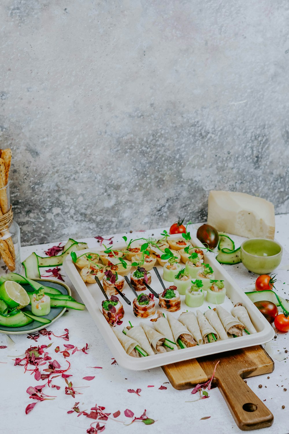 assorted foods on tray