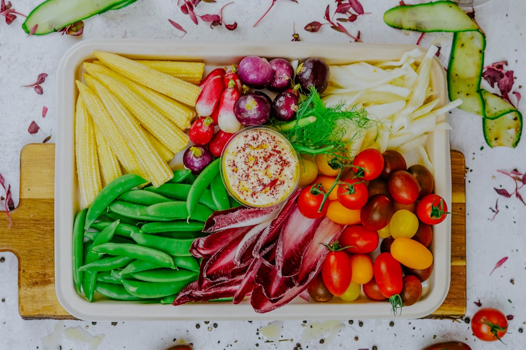 assorted vegetables on white tray