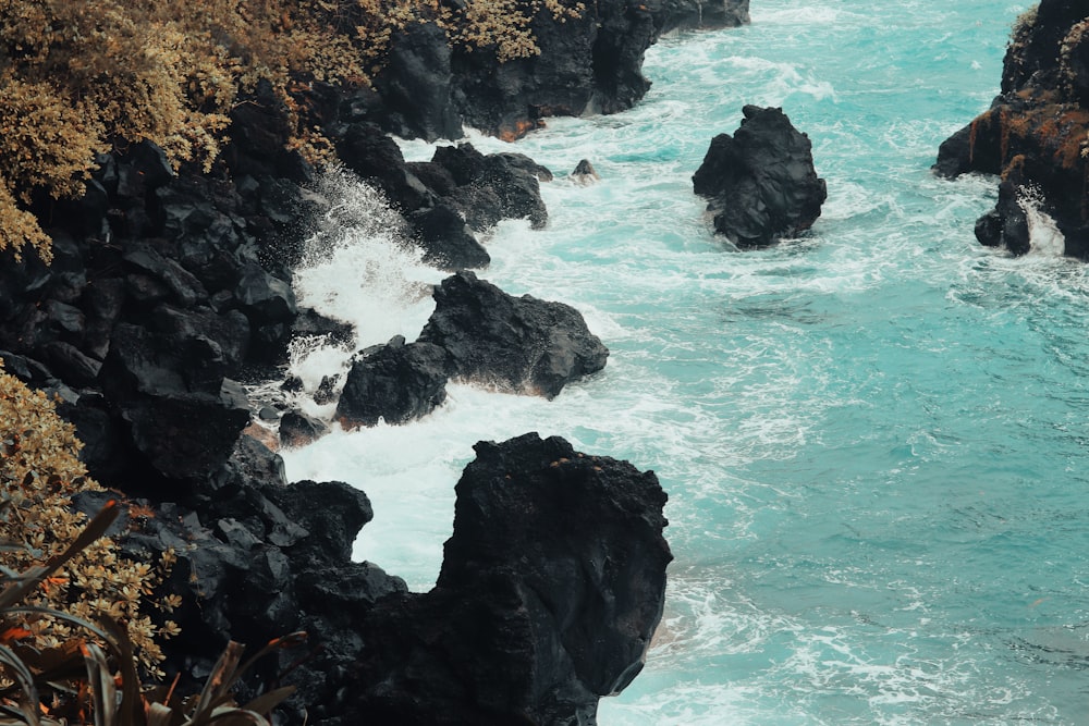 rock formations near body of water