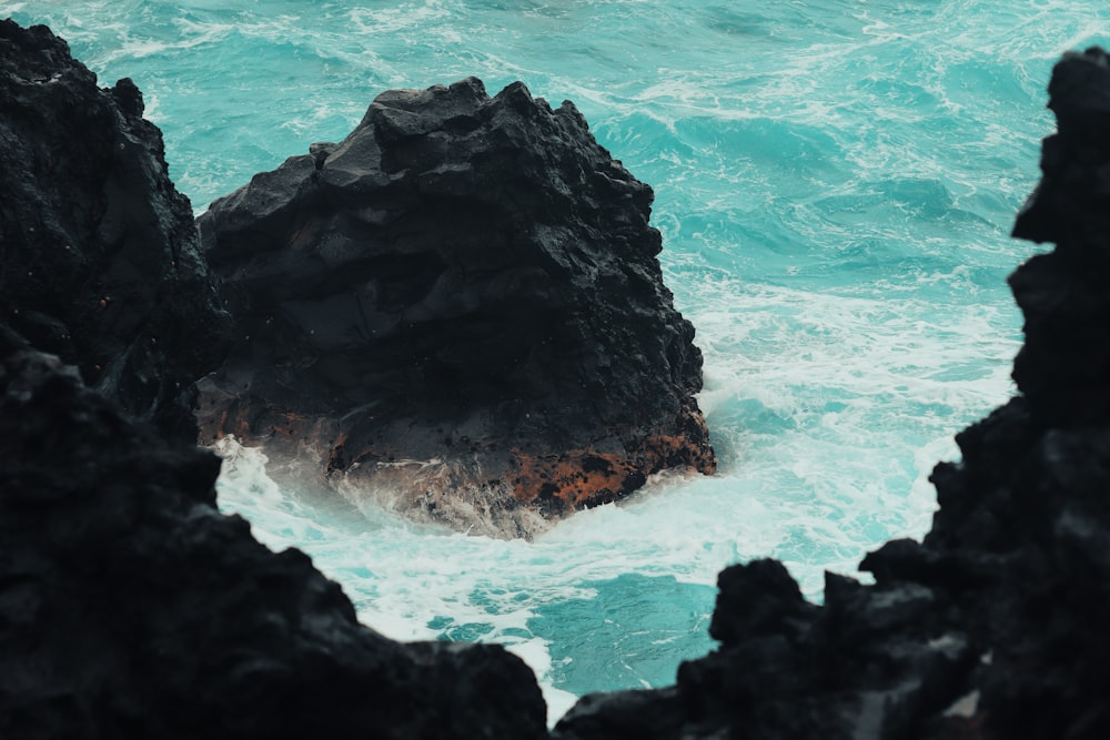 rock formations in body of water