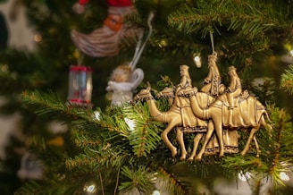 Three Wise Men riding camels Christmas tree decoration