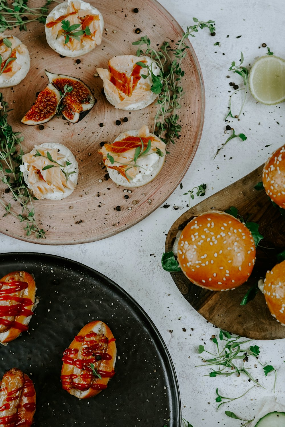 pastries on tray