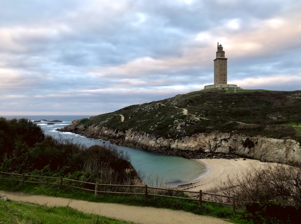 brown lighthouse photograph