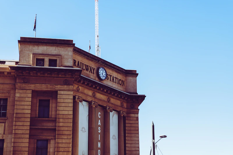 historic railway station building in the city