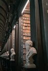 bust beside columns
