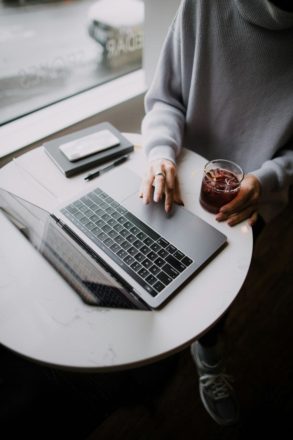 woman using laptop