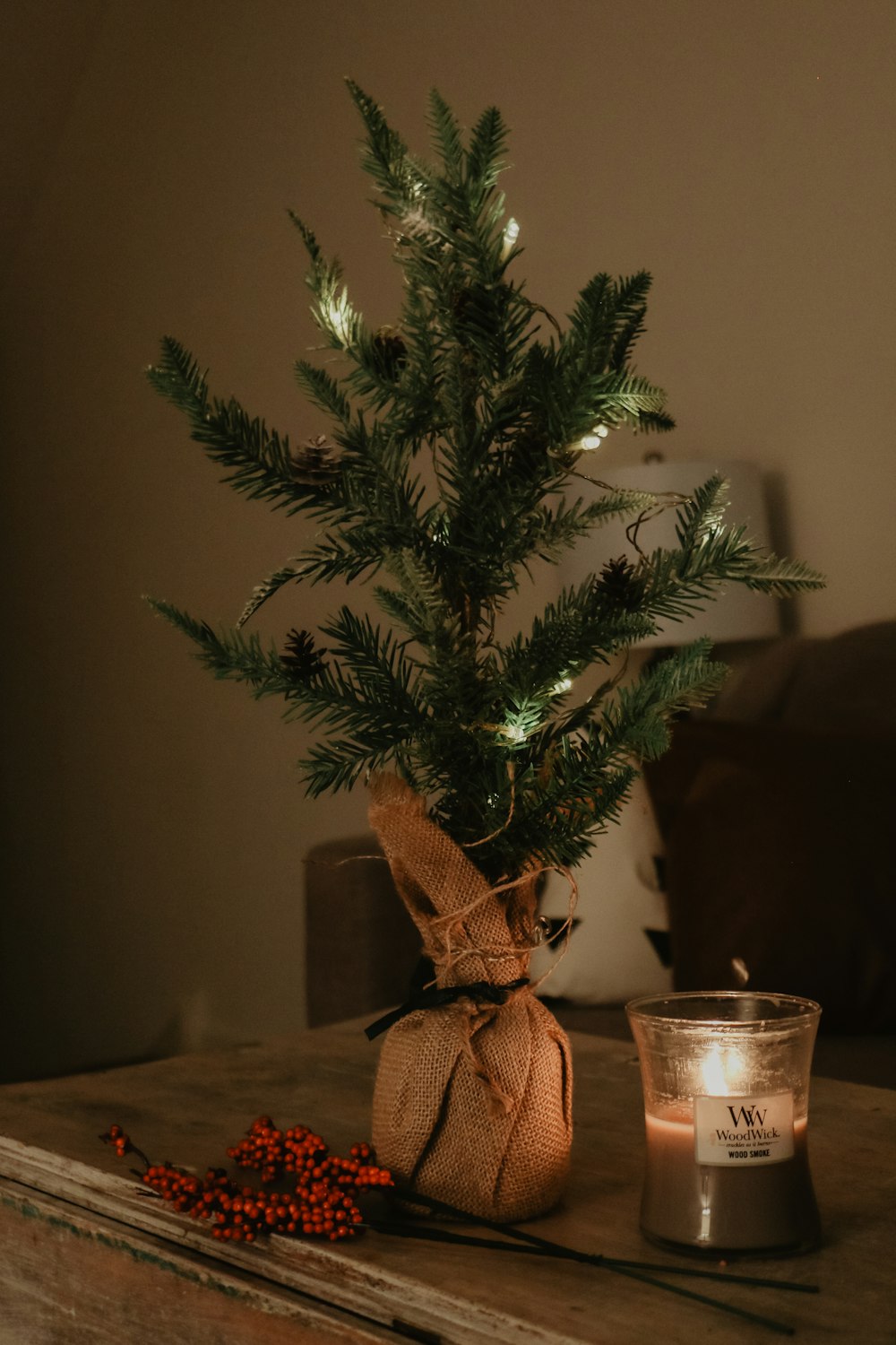 Christmas tree on table