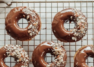 brown donut on brwon tray