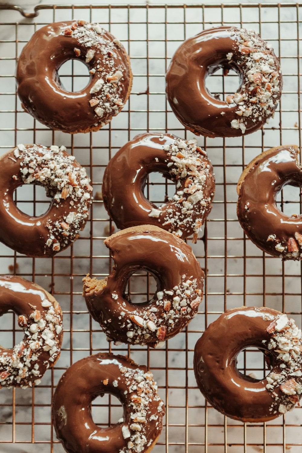 brown donut on brwon tray