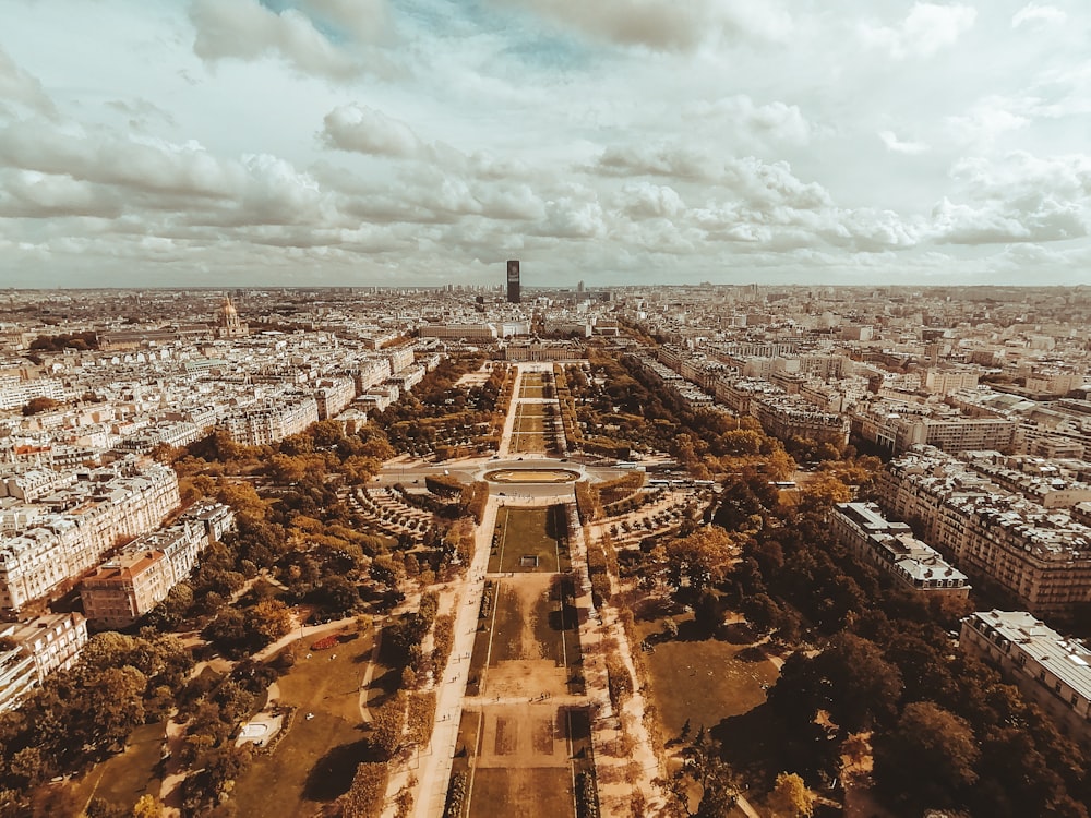 cityscape under white sky