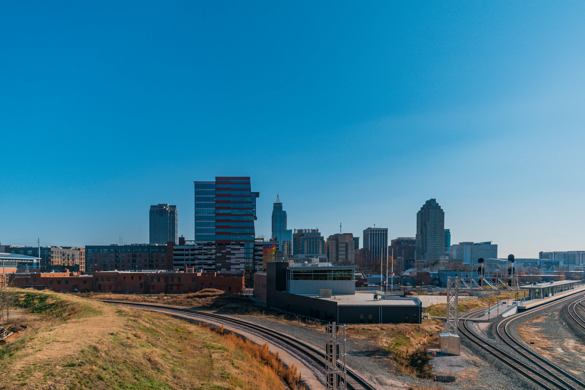The Raleigh skyline seen from the Boylan Bridge