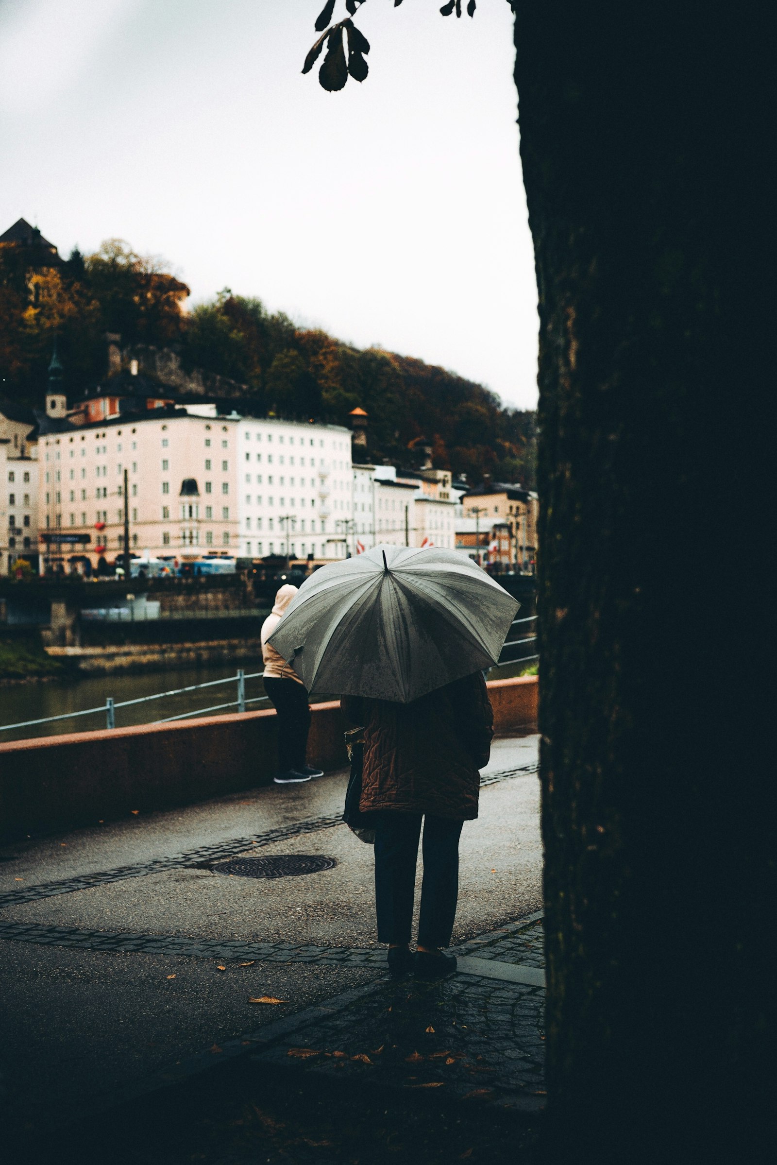 Nikon D800 + Nikon AF-S Nikkor 50mm F1.8G sample photo. Person with umbrella standing photography