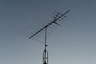 grayscale photography of outdoor antenna