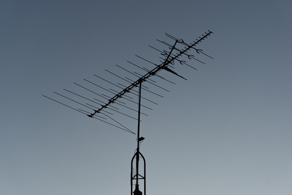 grayscale photography of outdoor antenna