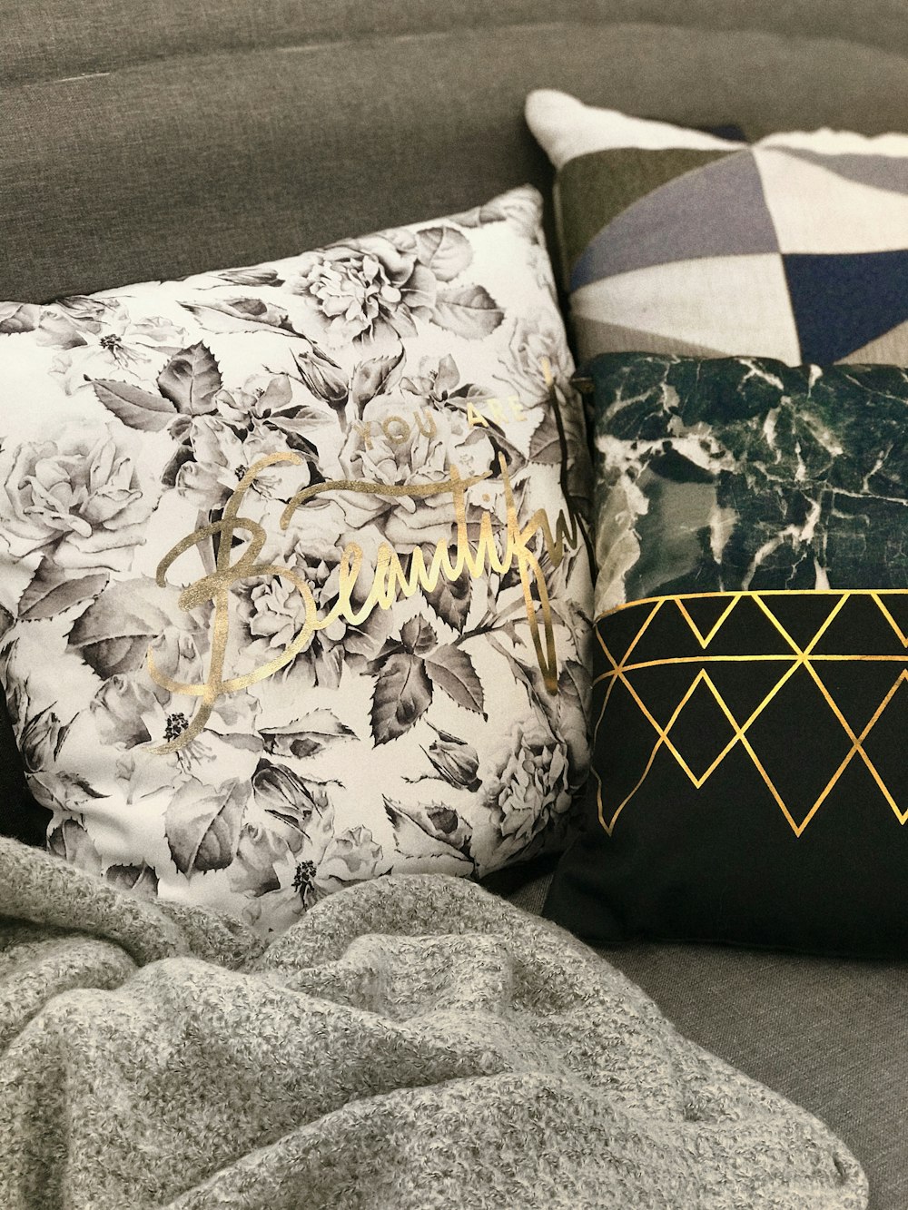 assorted-color pillows