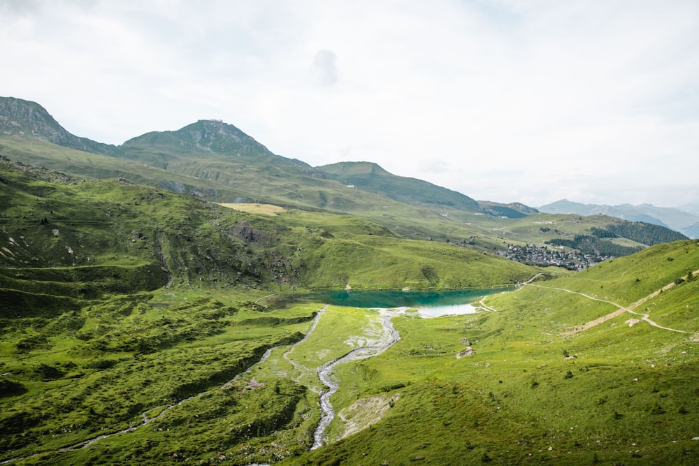 aerial photography of green mountains during daytime