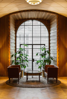 A warm, inviting space with two chairs facing each other, ready for a couples session.
