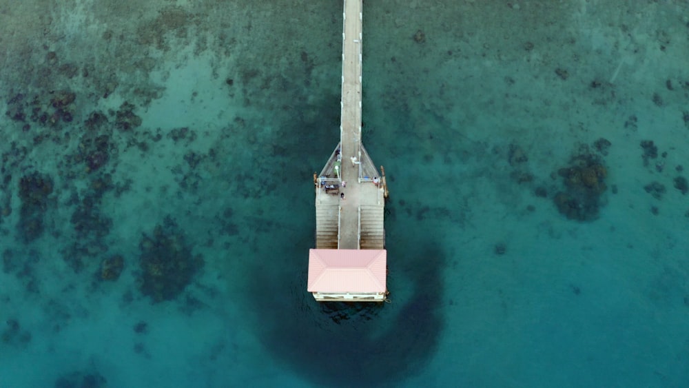 aerial photo of dock during daytime