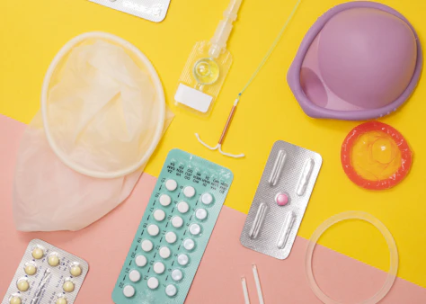 condom and tablet packs