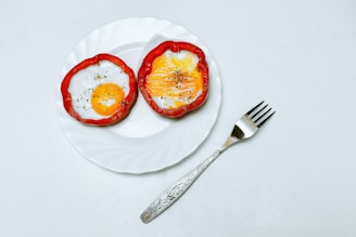 egg in red plastic container