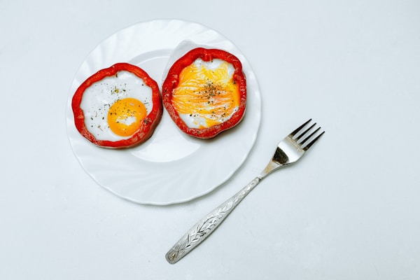 Egg in red plastic container