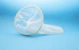 white condom in blue background