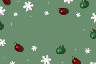 A festive Christmas-themed digital pattern featuring bright ornaments and snowflakes against charcoal