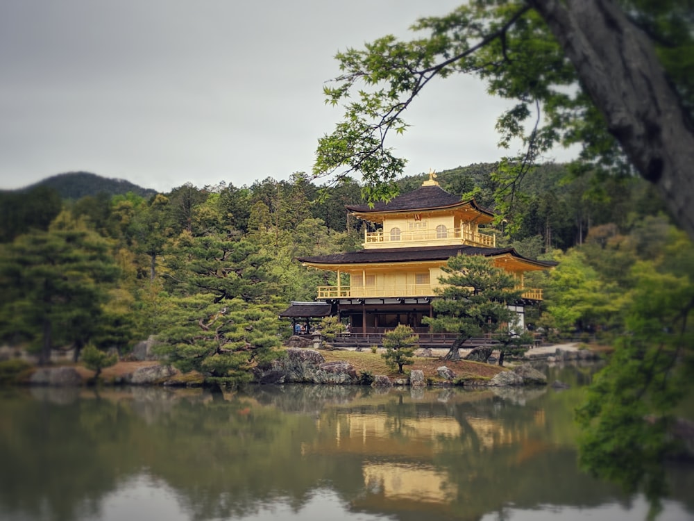 yellow and black pagoda