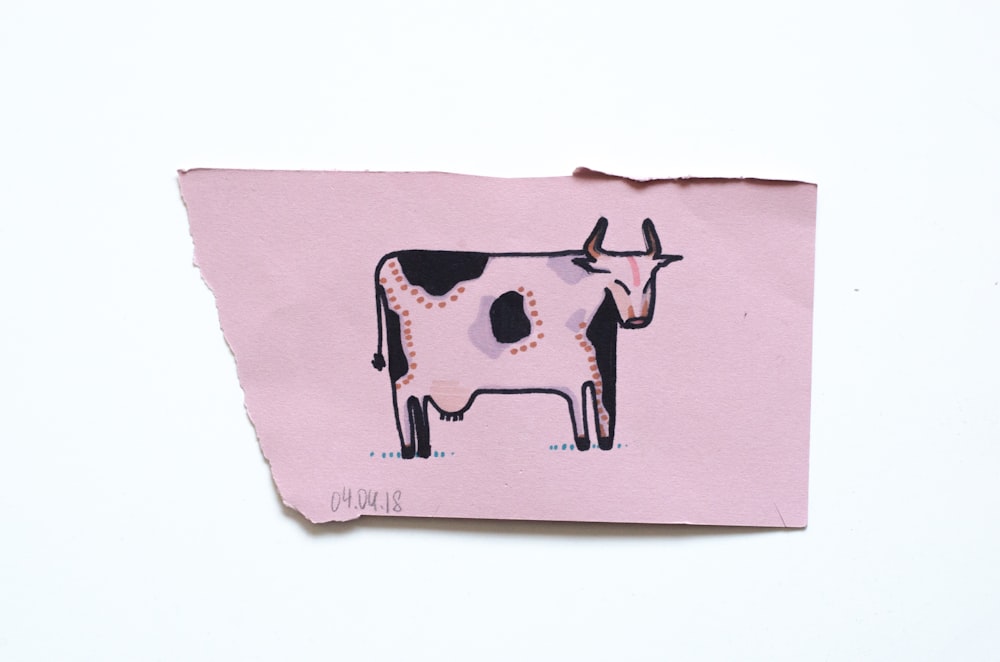 black and pink cattle card