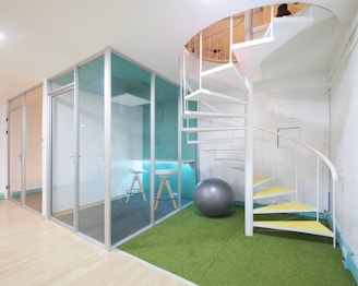 Interior view of a modern home showing the compact and elegant thermodynamic balloon setup
