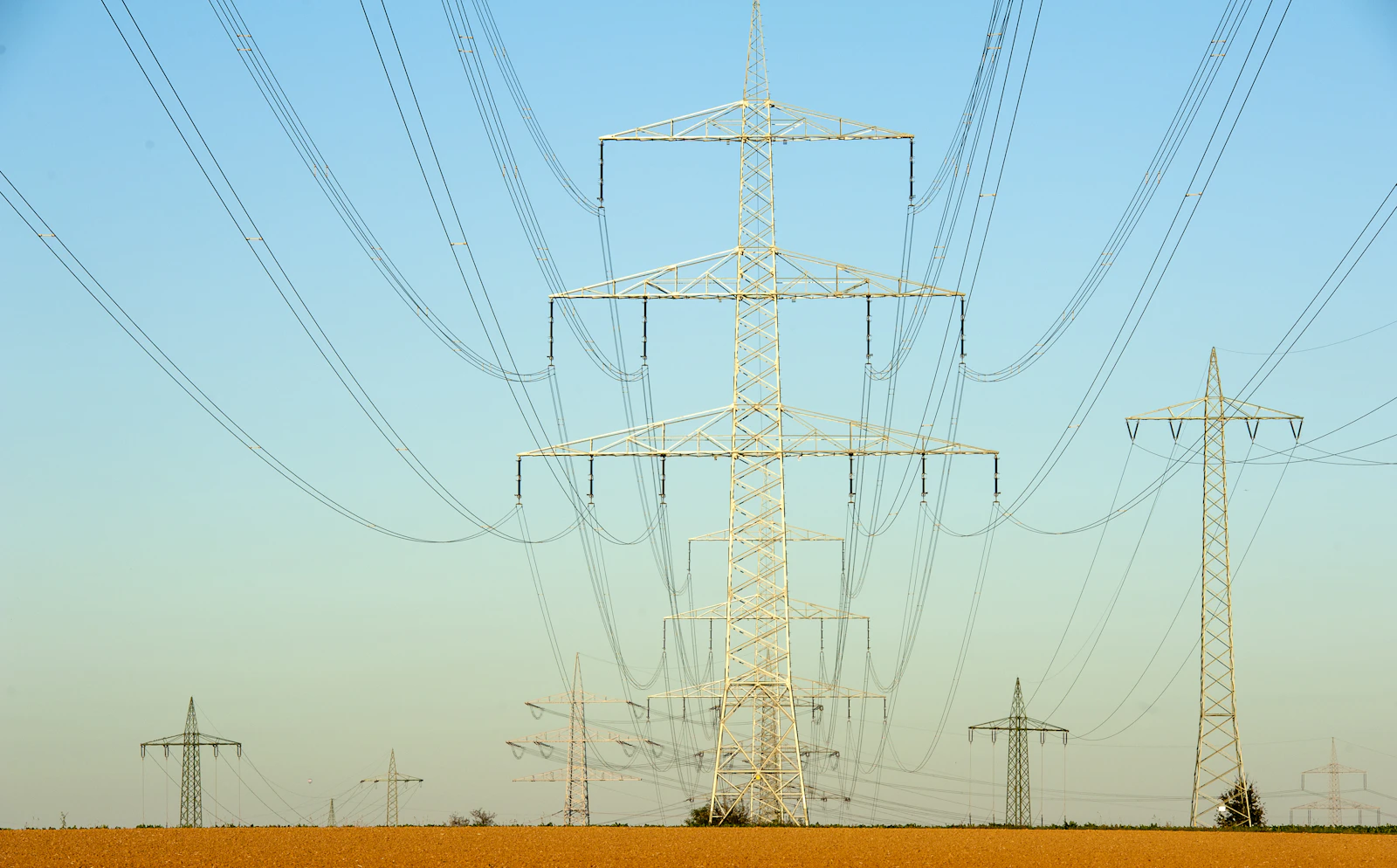 electricity pylon against the sky