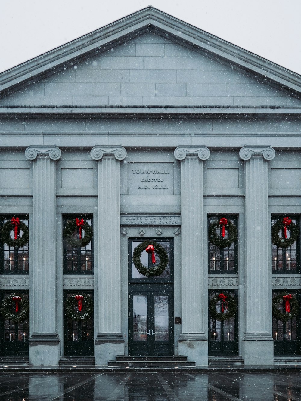 white and black concrete building