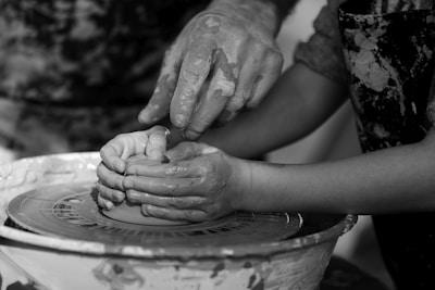 girl molding clay