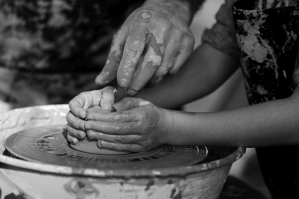 girl molding clay