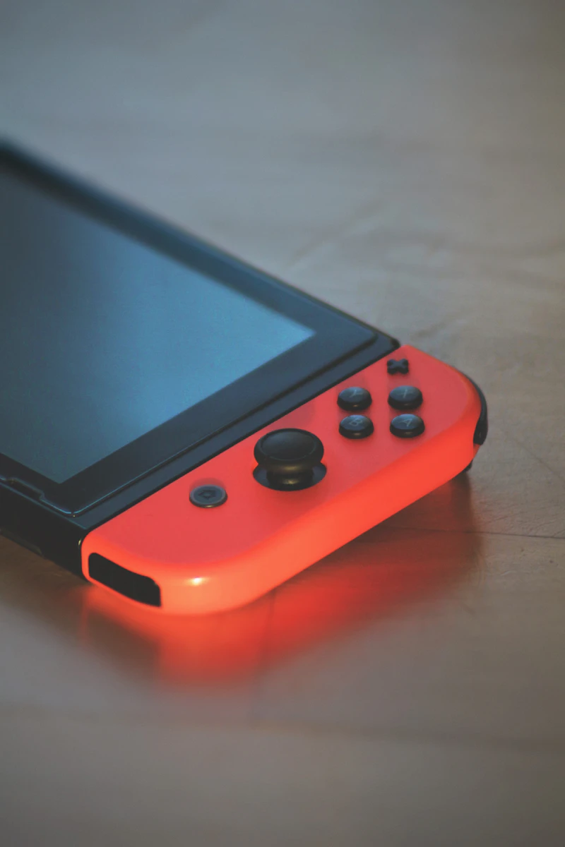 Red portable game console