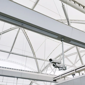 white surveillance camera
