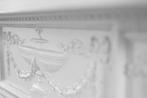 Close-up of a unique, handcrafted decorative piece blending modern and classic Italian design.