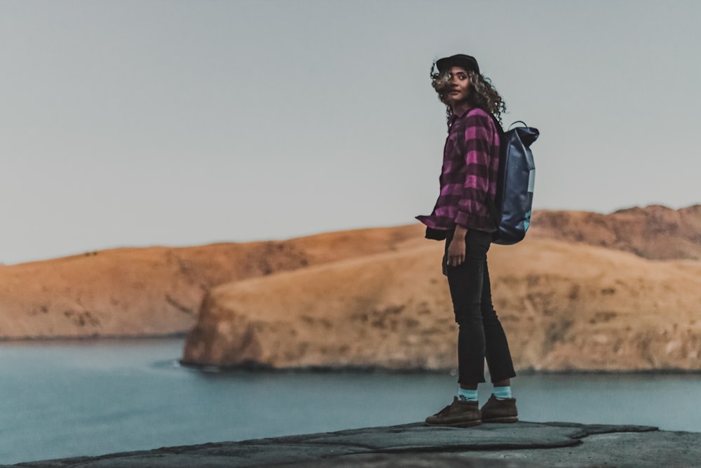 woman standing on desert