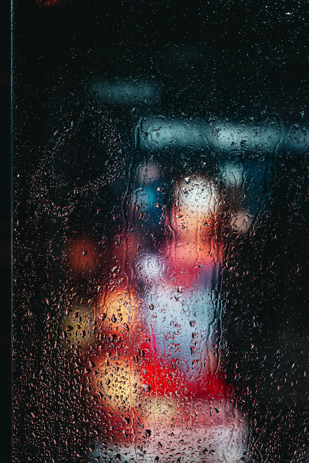 water drops on glass wall