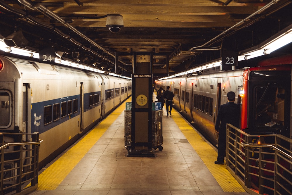 people walking in subway station