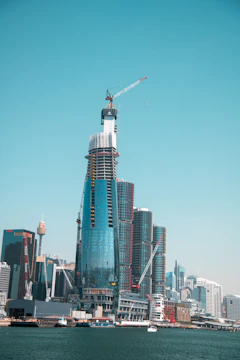 A panoramic view of a modern high-rise under construction in Jeddah.