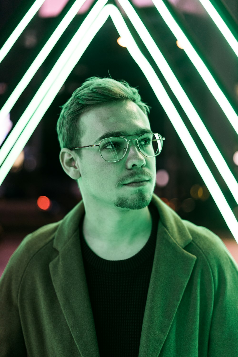 man wearing grey frame eyeglasses