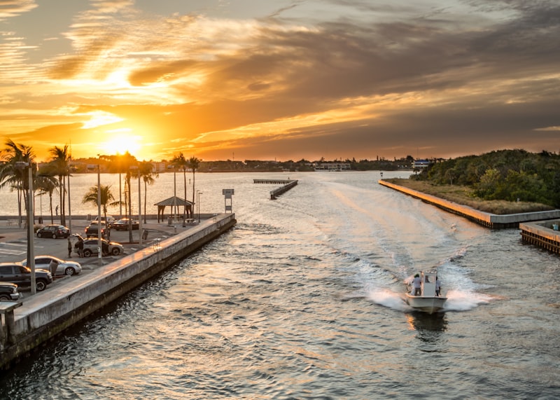 Spectacular sunset over Florida waters