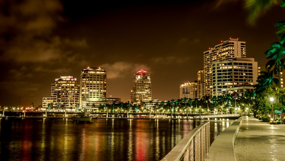 night lights and building