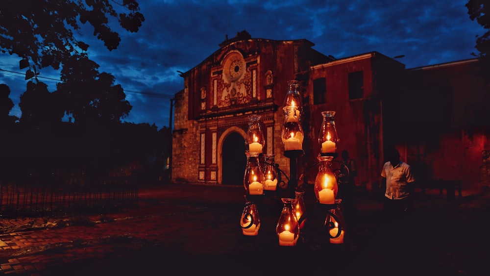 bougie allumée la nuit