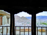 A balcony overlooking the ski slopes.