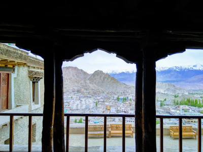 Scenic view of Caranavi mountains visible from a hotel balcony.